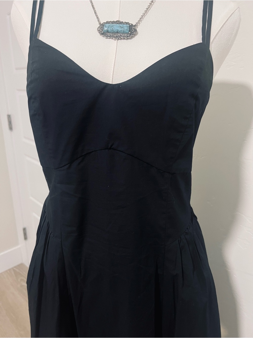 Black Midi Double-Spaghetti Strap Dress 🌷 - Picture 2 of 4